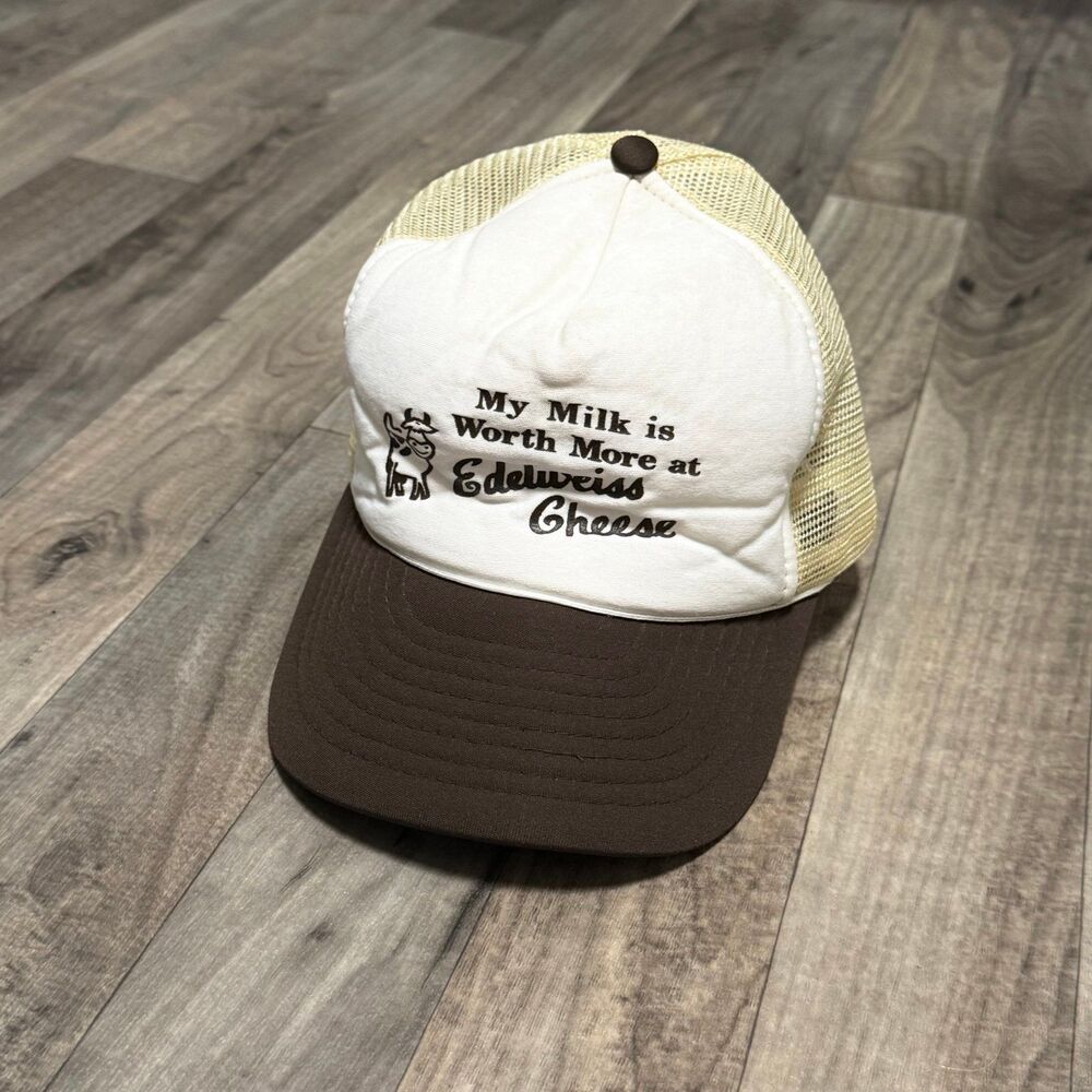 Vintage retro Edelweiss Cheese cow contract trucker cap hat
